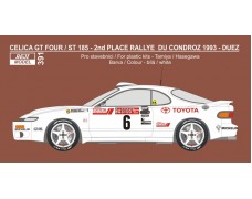Decal – Toyota Celica ST 185 - 2nd place Rallye du Condroz 1993 – Duez / Giraudet 1/24 